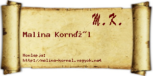 Malina Kornél névjegykártya