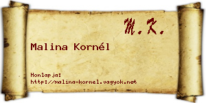 Malina Kornél névjegykártya