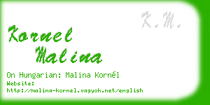 kornel malina business card