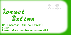 kornel malina business card